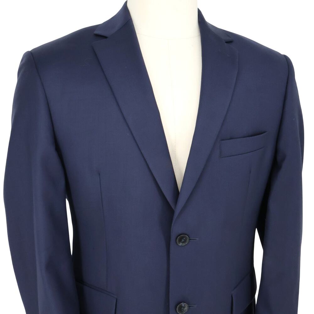 Jos A Bank Traveler Sport Coat Mens 42S Blue Wool Lined Blazer Jacket Preppy - Picture 7 of 16